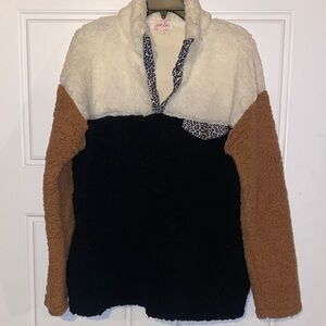 Cozy Colorblock Sherpa Jacket